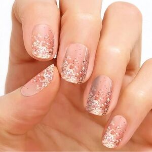 Color Street COMING UP ROSE GOLD Clear Overlay Copper Glitter